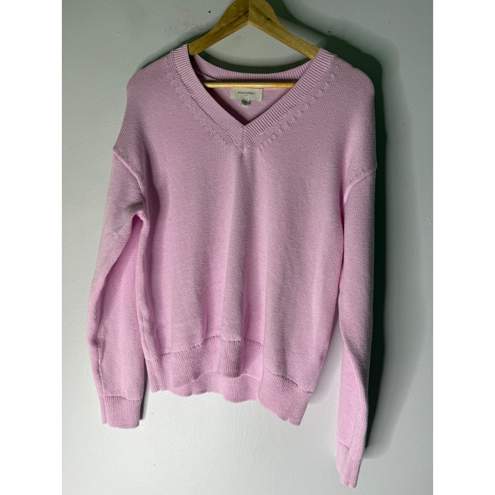 Banana republic v neck cotton blend knit sweater pink size medium